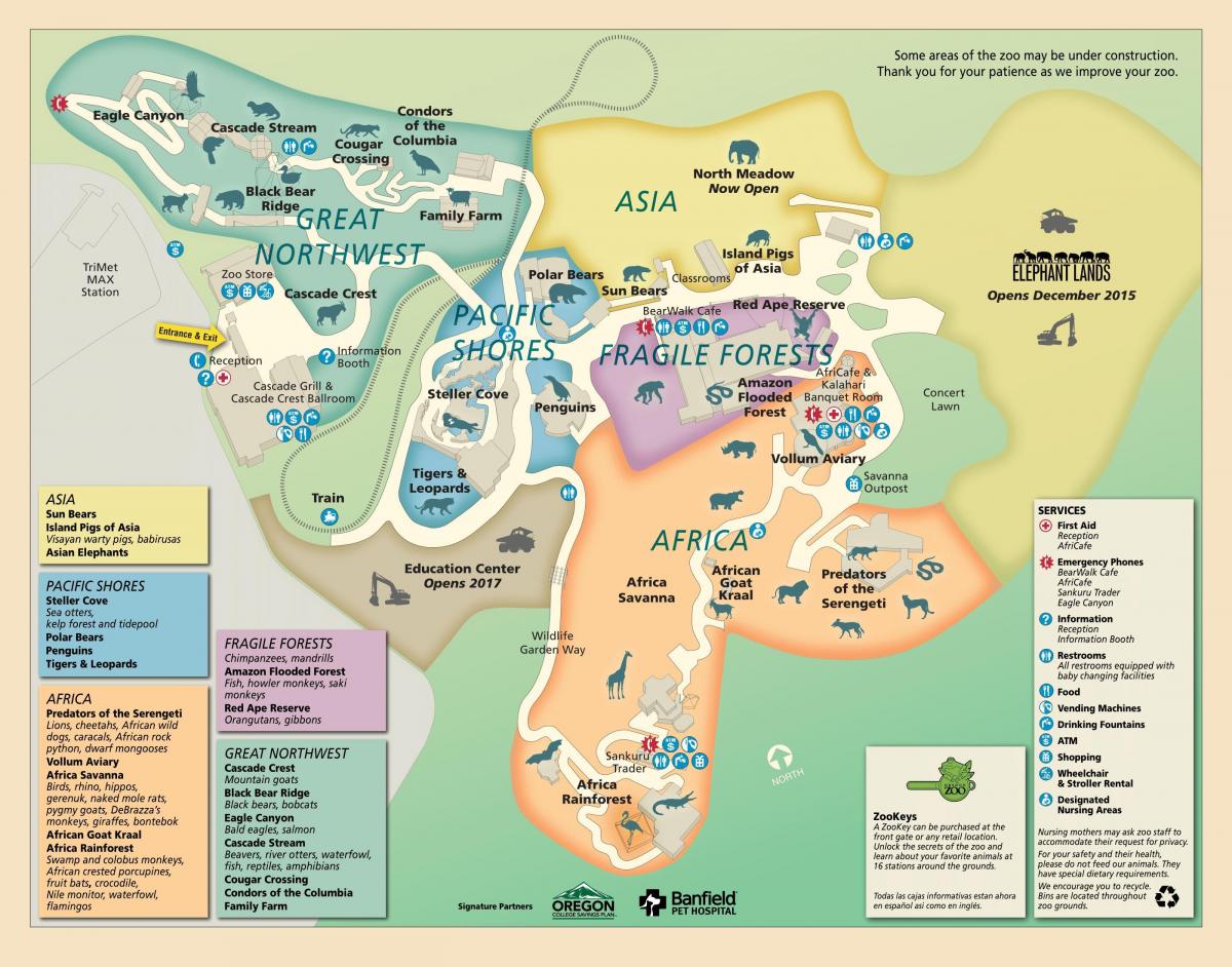 map of Oregon Zoo